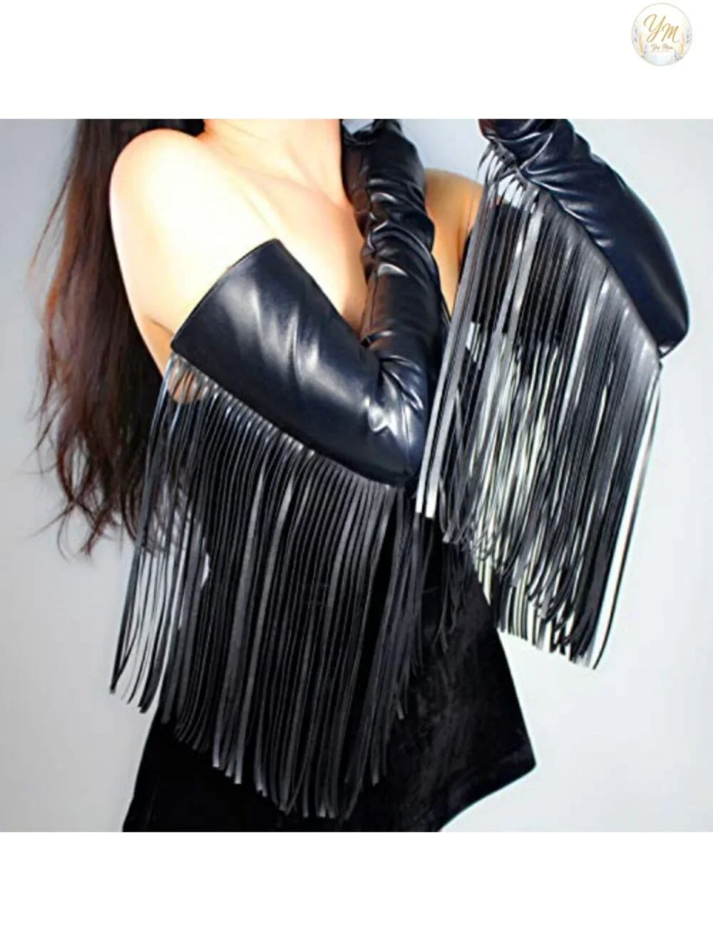 Faux Leather Long Fringe Gloves 28